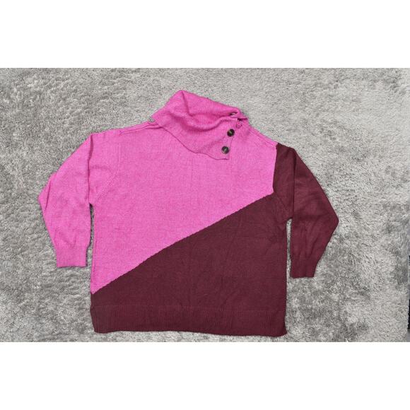 Lane Bryant Plus Size 22/24 Multicolor Pullover Sweater Knit Turtle Neck - Picture 3 of 8